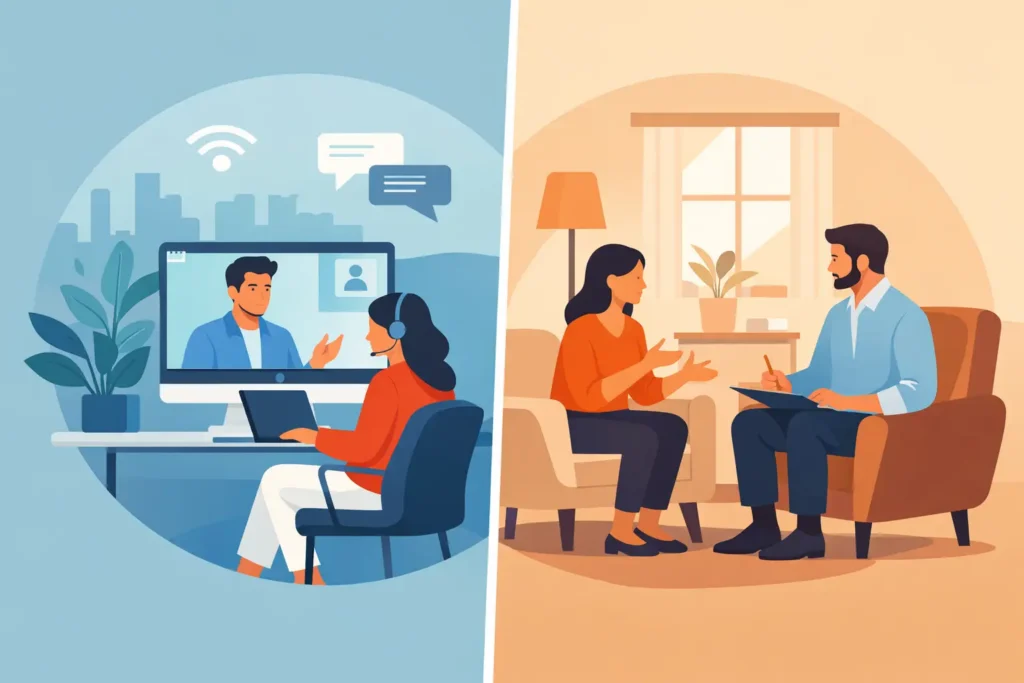 Is Telehealth Versus In Person Therapy Right for You?